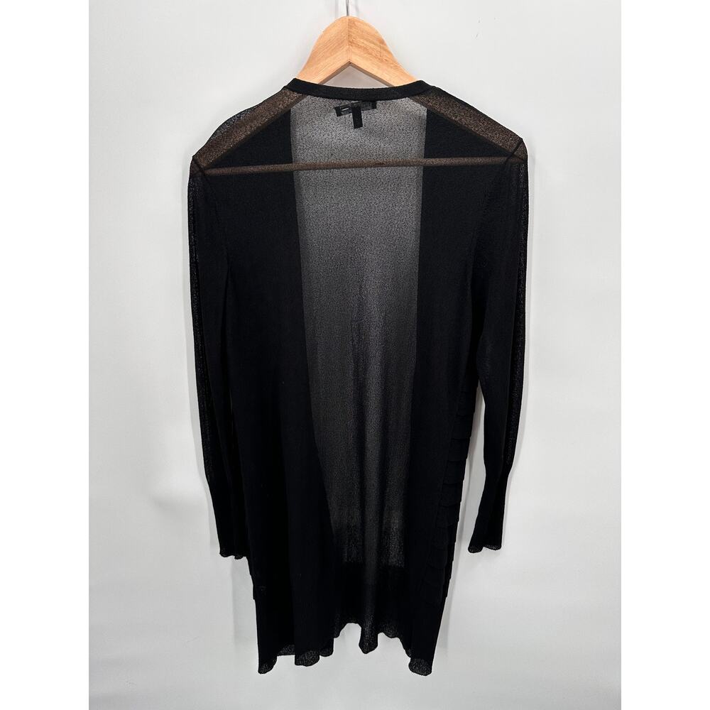 EILEEN FISHER Black Lightweight Open Front Long Cardigan // XS - Picture 8 of 8